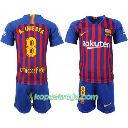 Billiga Fotbollströjor FC Barcelona A_Iniesta 8 Barn Hemma tröja 2018/19 Kortärmad